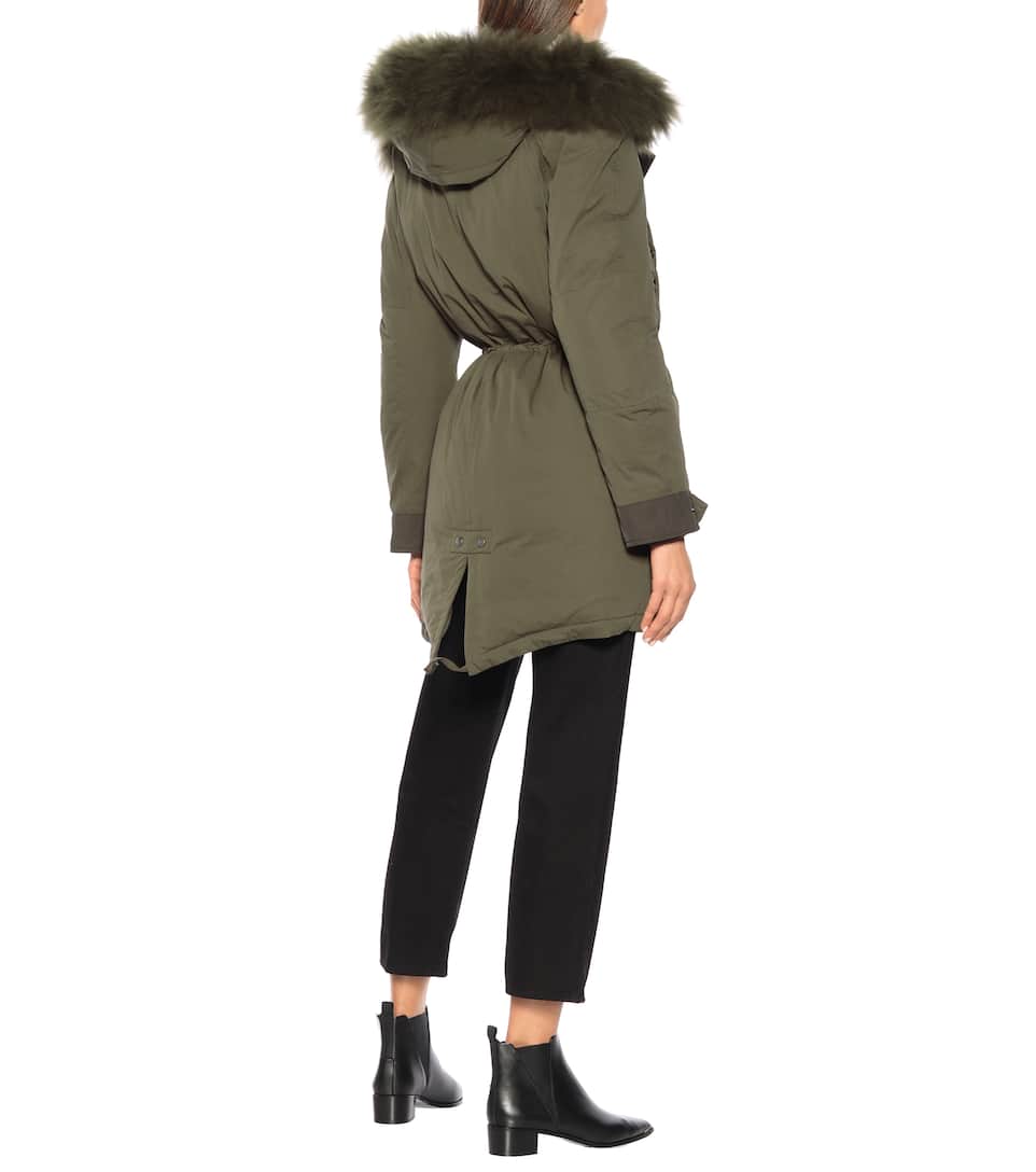 Yves salomon shearling trimmed parka clearance