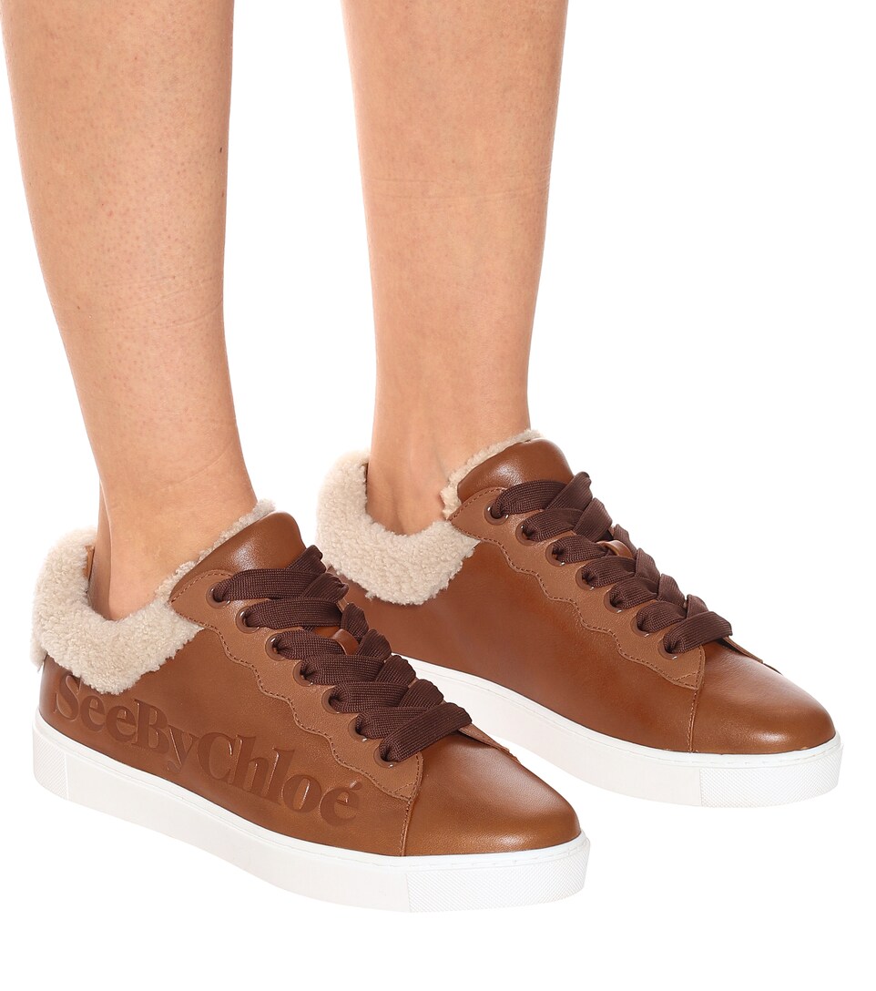 chloe shearling sneakers