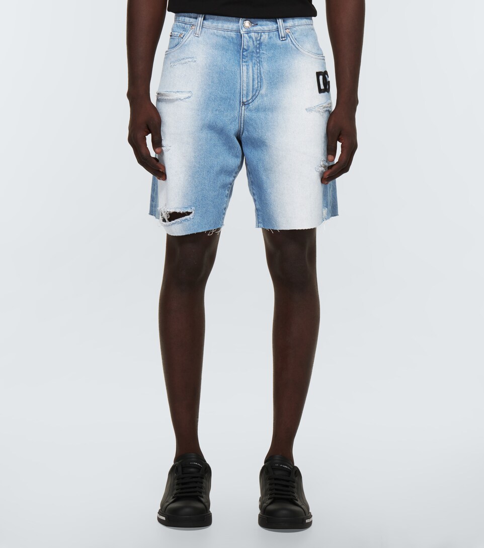Distressed denim Bermuda shorts 