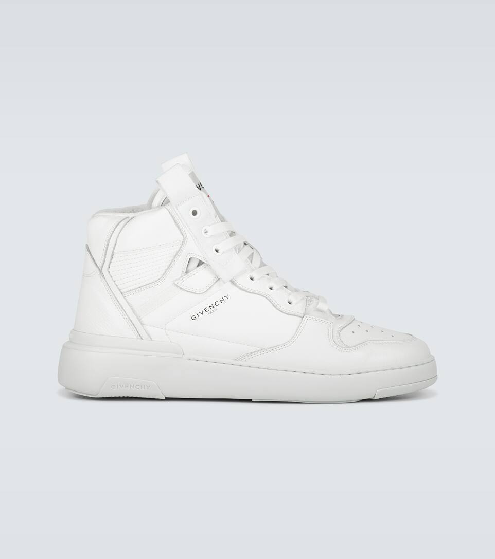 GIVENCHY WING HIGH LEATHER SNEAKERS,P00442175