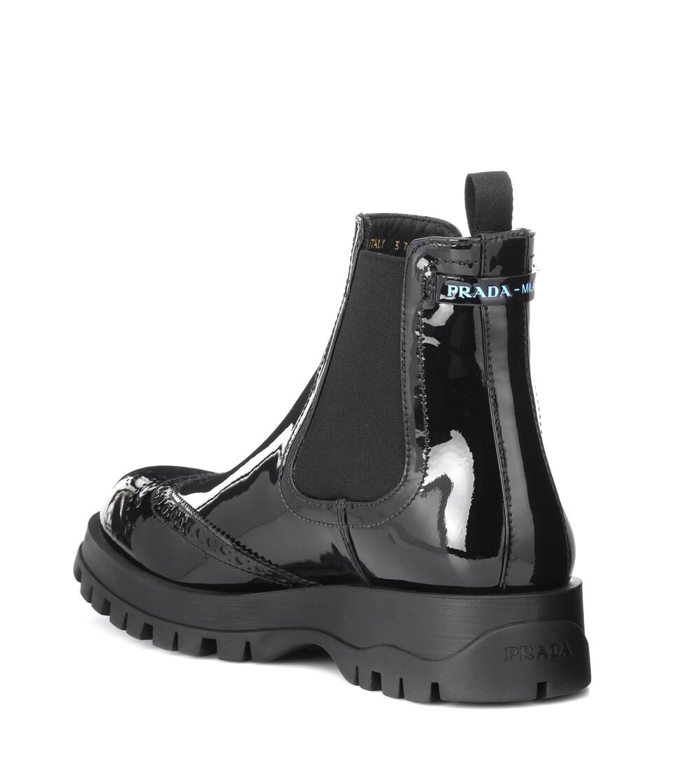 prada patent leather ankle boots