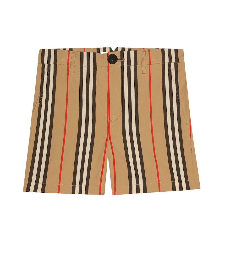 Click to view more detailed imagery on our partner's website Burberry Teen Icon Stripe Cotton Chino Shorts In Neutrals