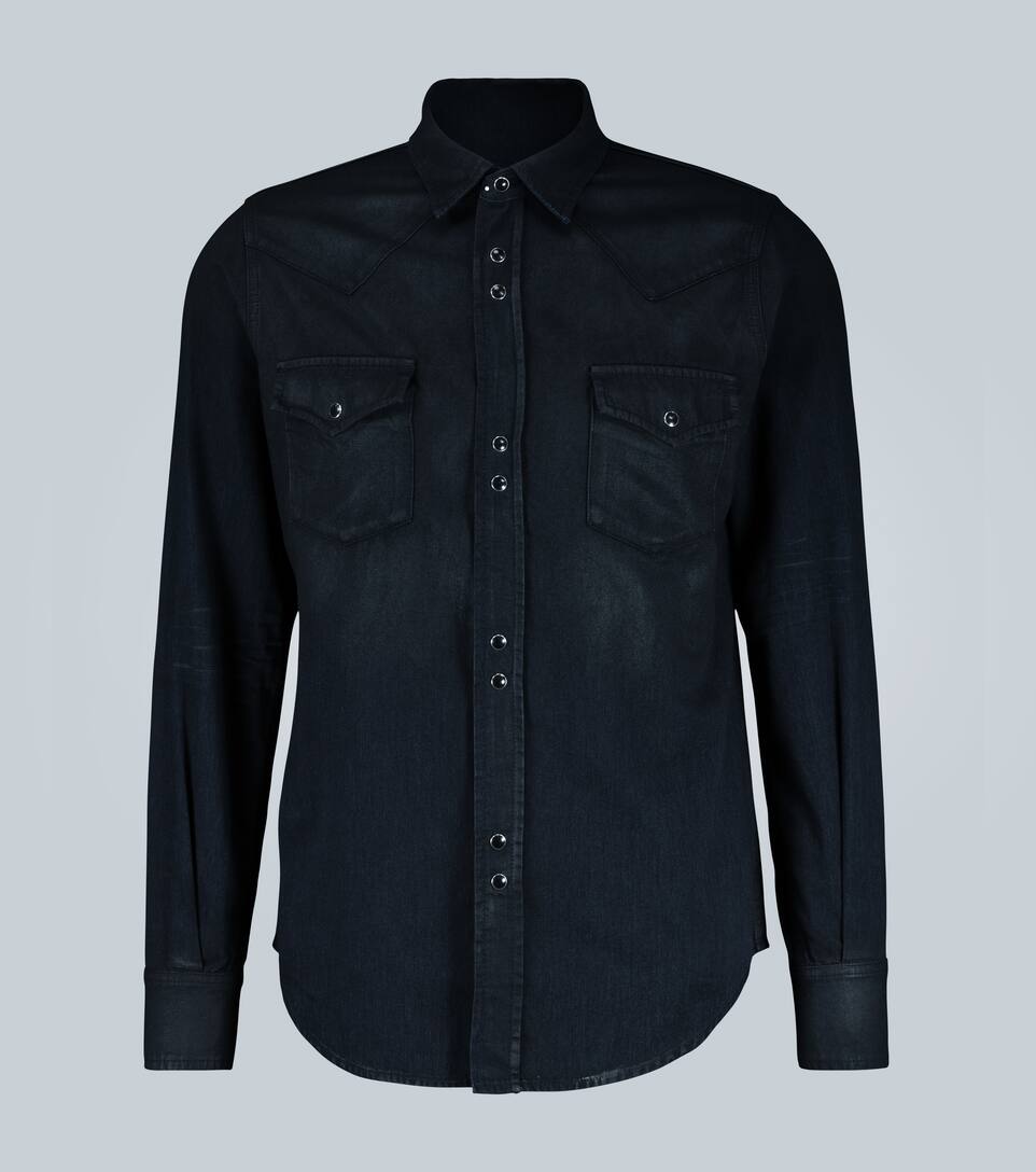 saint laurent western denim shirt