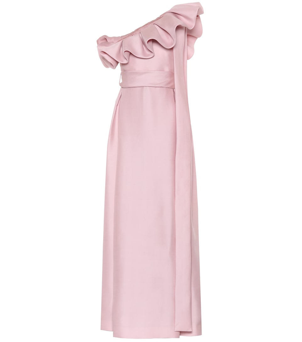 真丝单肩长礼服