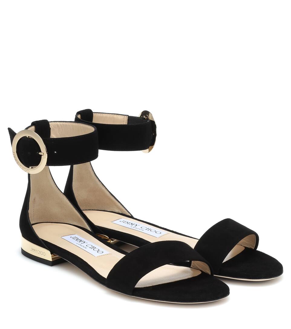 Jimmy De Sdhrtqxc Sandalias Gamuzamytheresa Flat Jamie Choo N8O0knwPX
