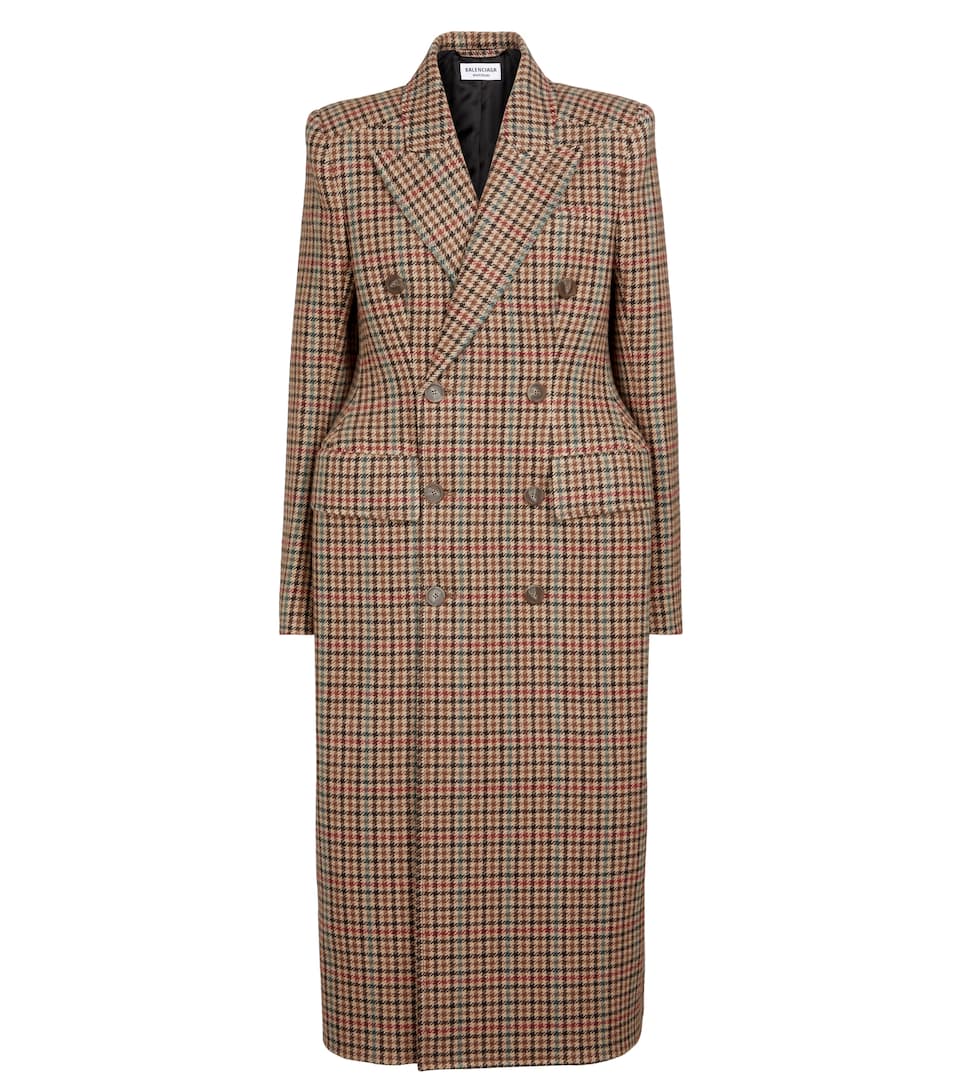 porter Håbefuld Ordliste Balenciaga - Hourglass checked virgin wool coat | Mytheresa