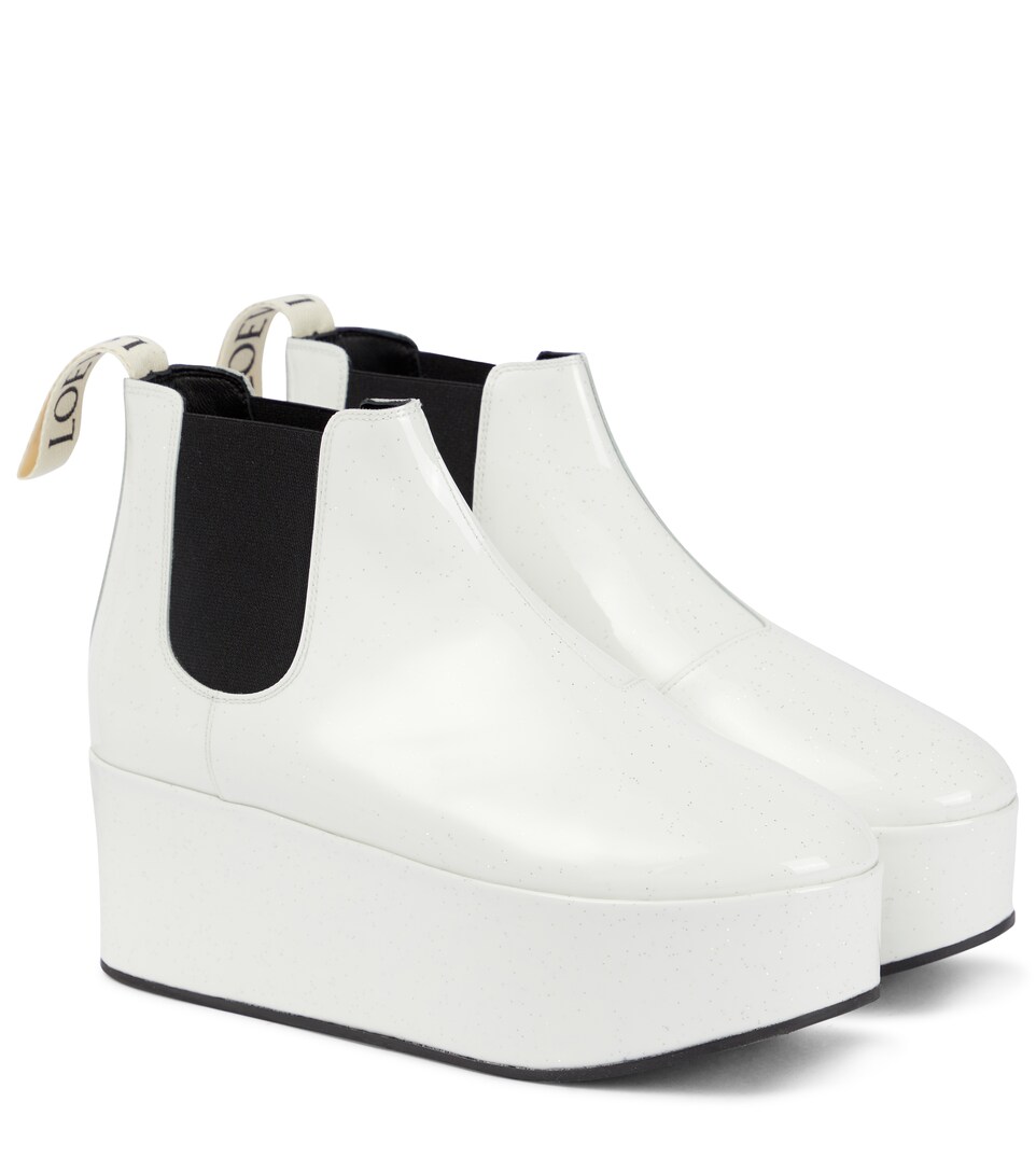 Patent leather platform Chelsea boots 