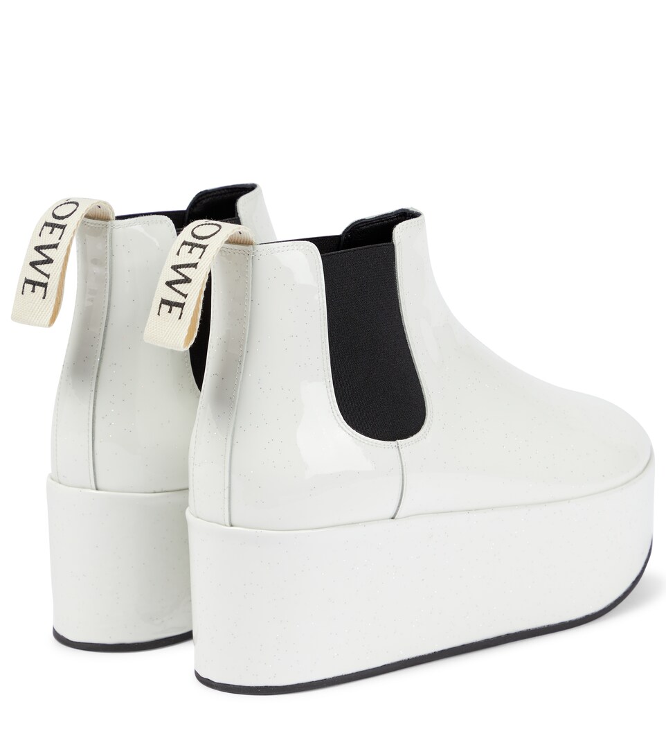 Patent leather platform Chelsea boots 