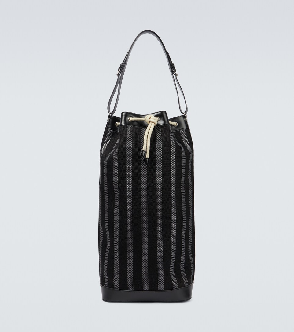 Saint Laurent - Long striped bucket bag 