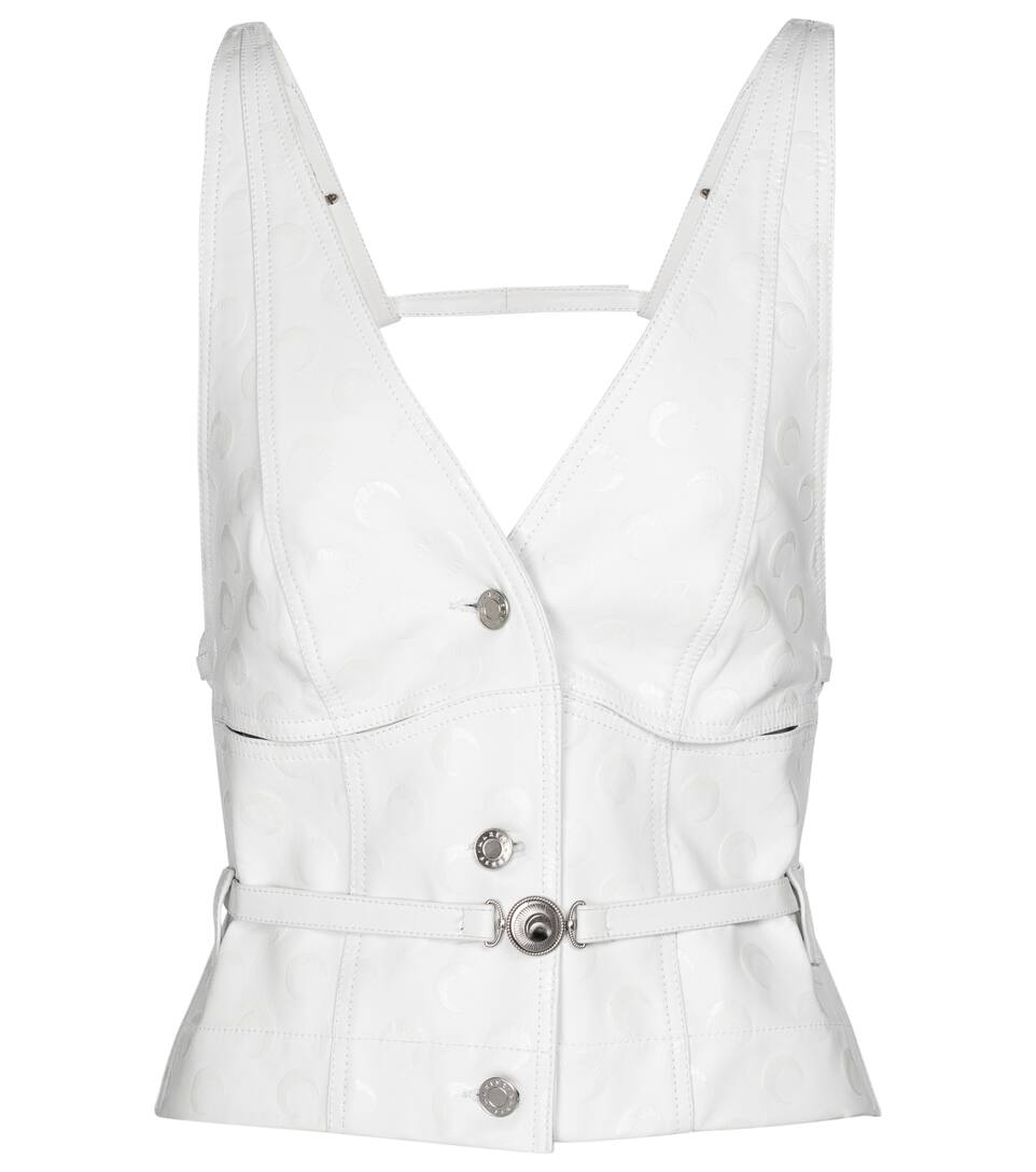 Marine Serre Exclusive To Mytheresa Embossed Leather Vest Mytheresa