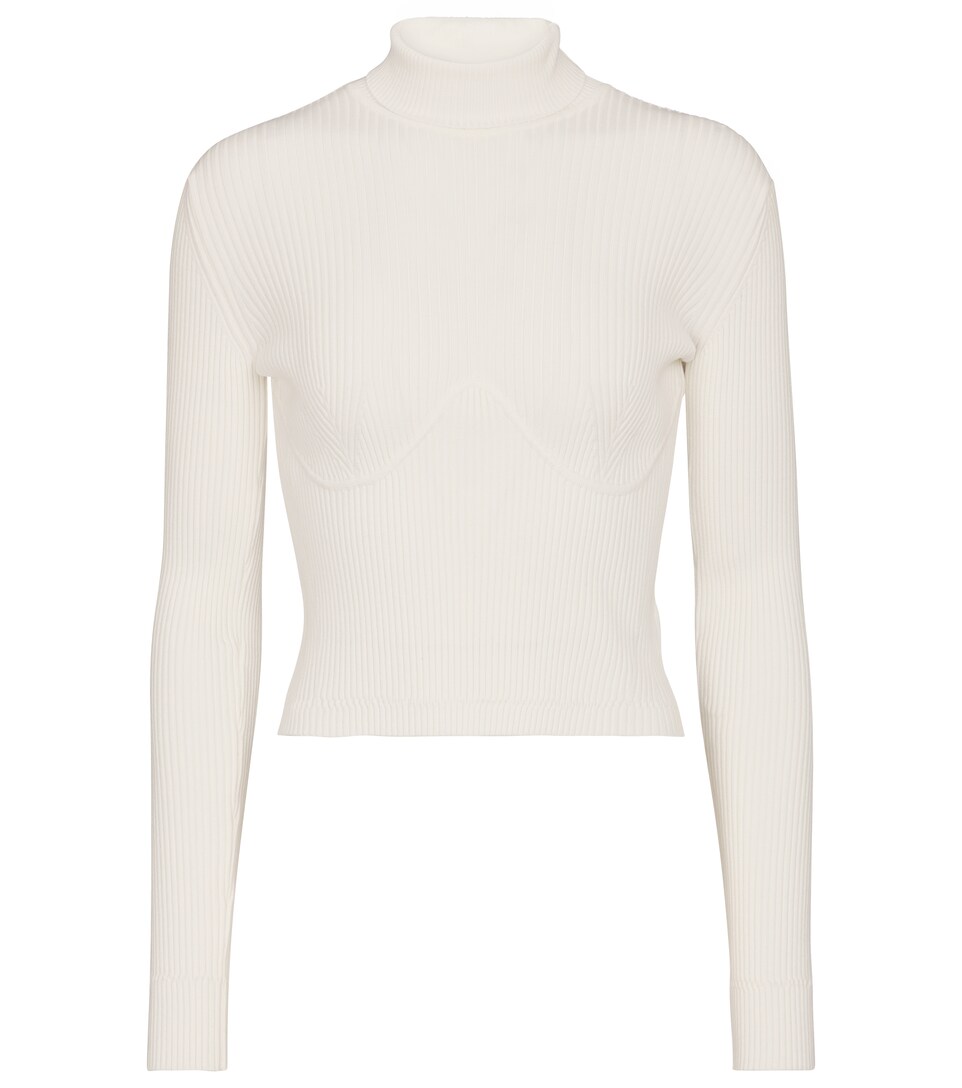 Gabriela Hearst, Russel Ribbed-knit Turtleneck Sweater, Women, White, L, Knitwear, Wool