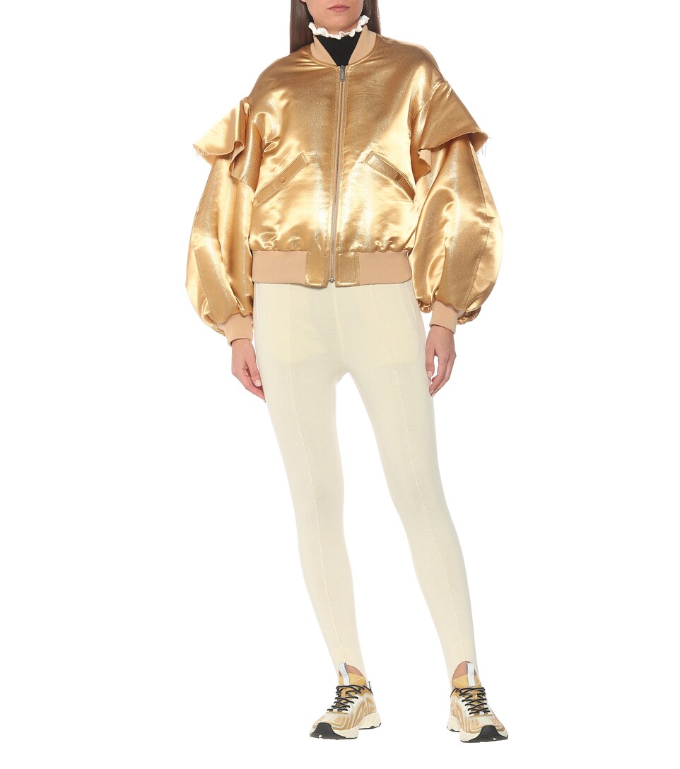 metallic gold bomber jacket