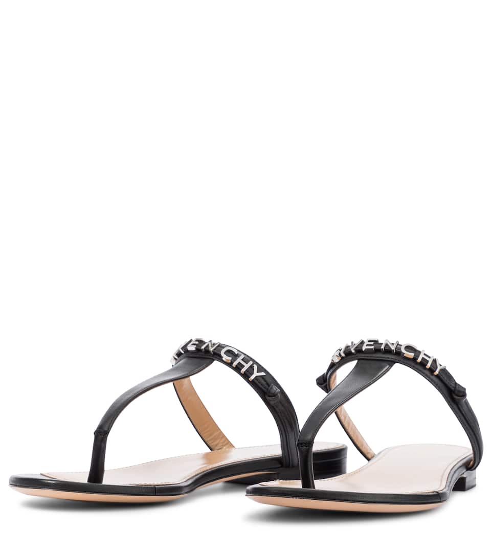 givenchy elba leather flat thong sandals