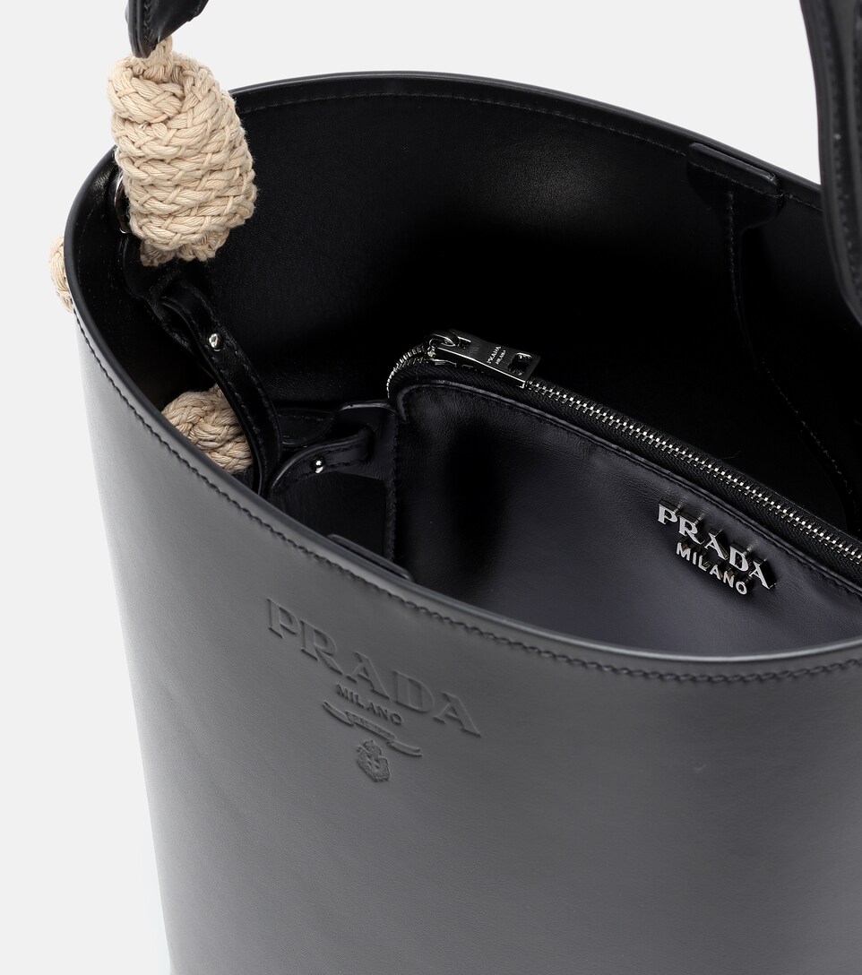 prada bucket bag leather