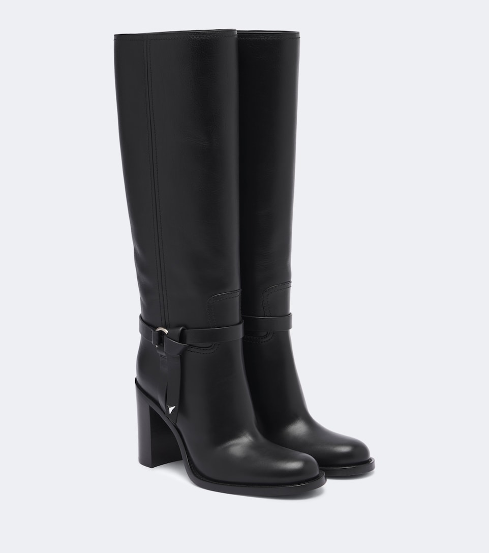 Leather knee-high boots