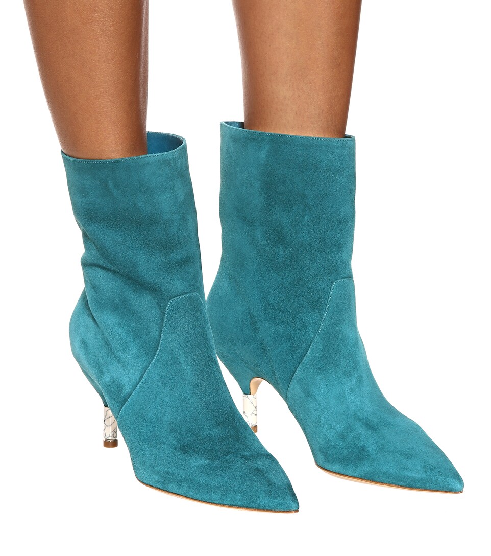 teal suede boots