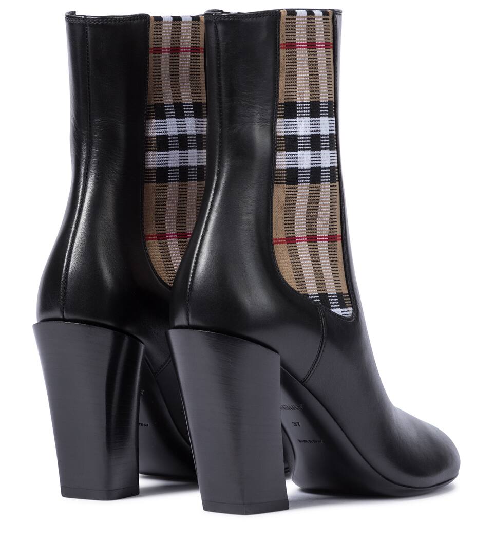 pryle vintage check leather ankle boots