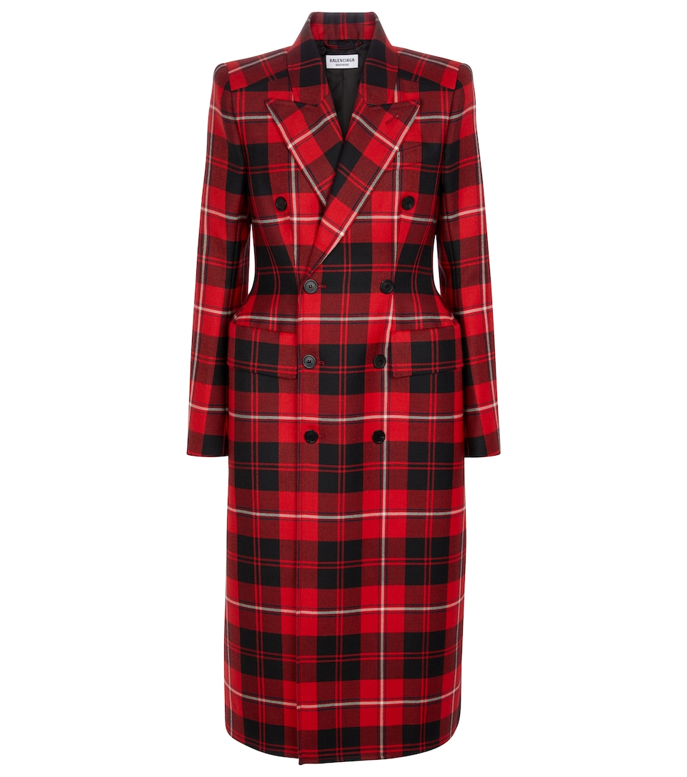 balenciaga checked coat