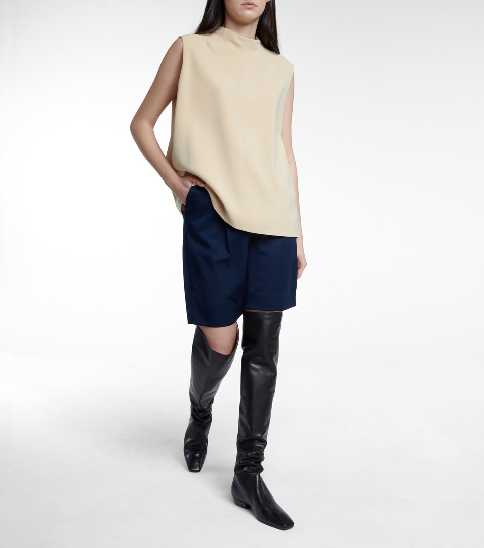 Slouch leather over-the-knee boots 