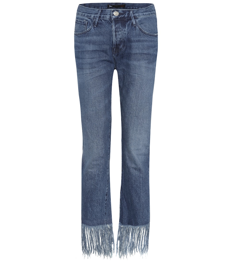 Straight Crop Fringe Jeans 3x1 mytheresa