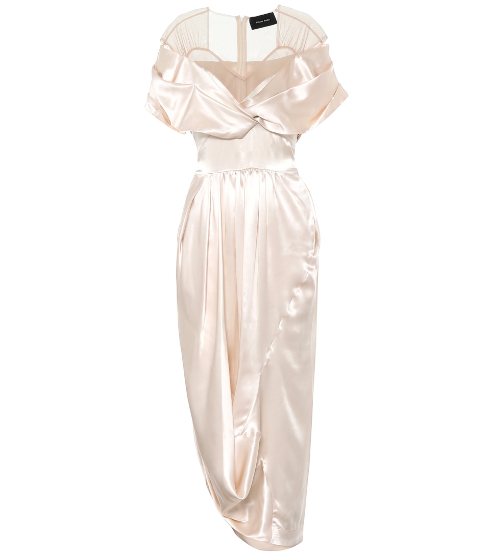 silk satin midi dress