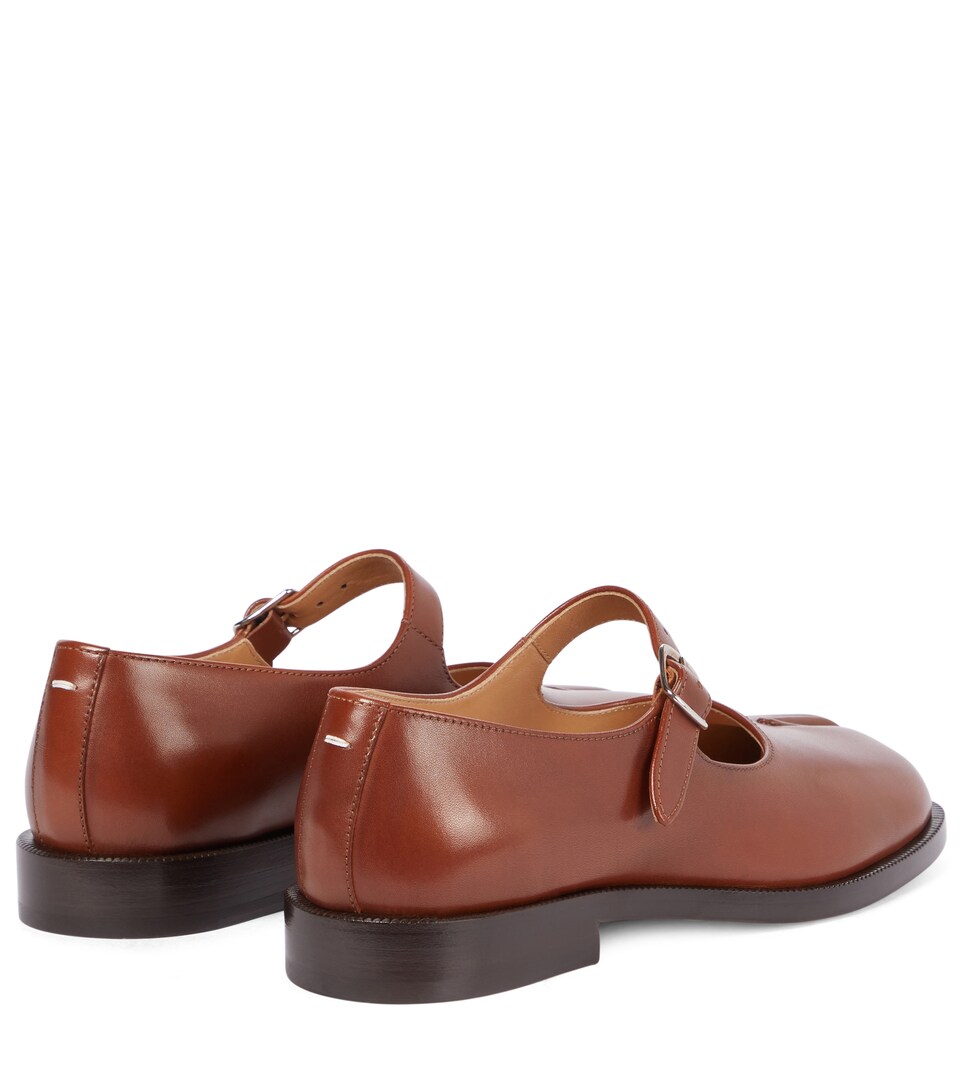 Laminated Tabi Ankle Strap Flats by Maison Margiela | Ankle strap flats, Leather mary janes 