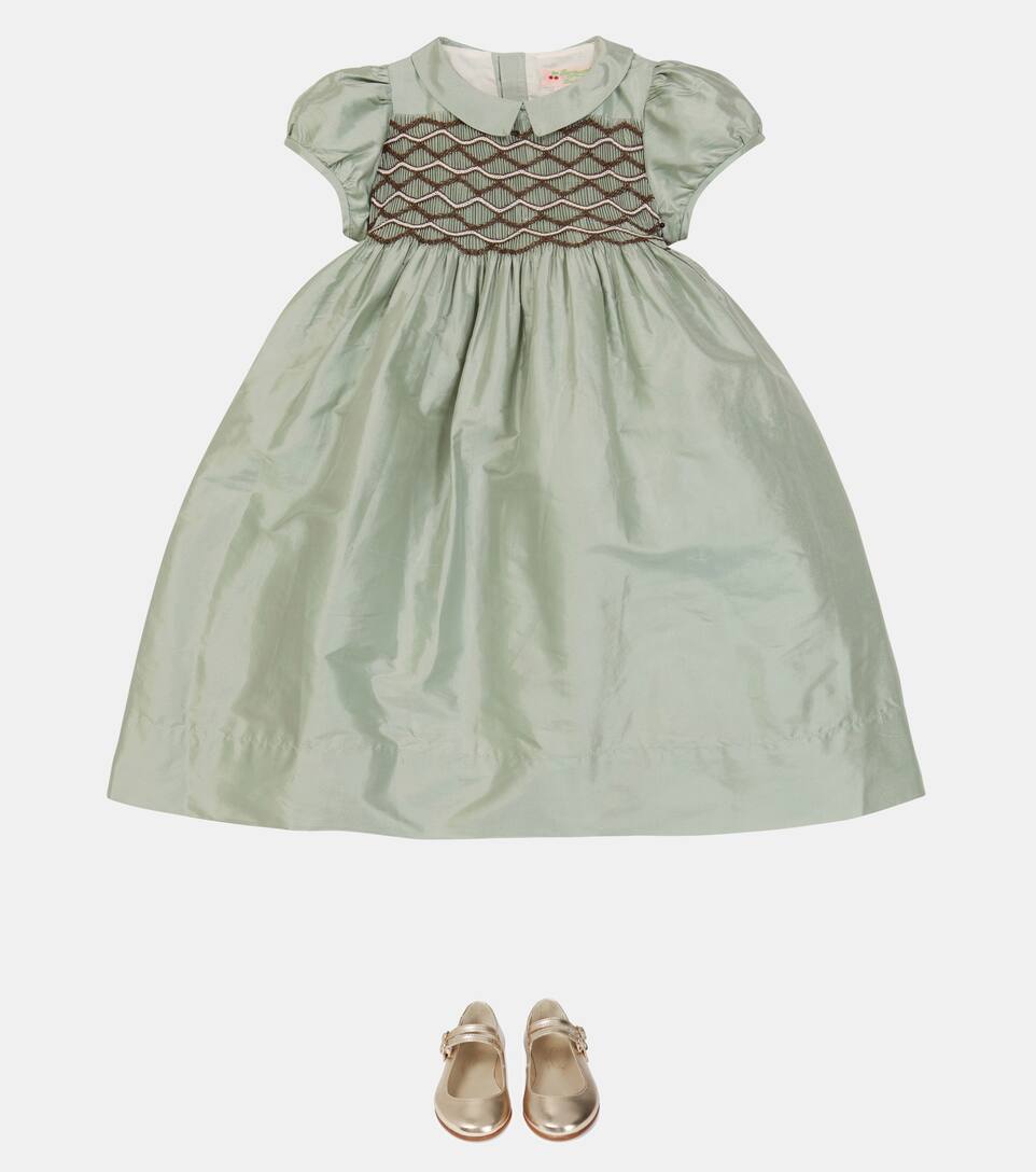 Bonpoint Robe Terrie brodée en soie Mytheresa