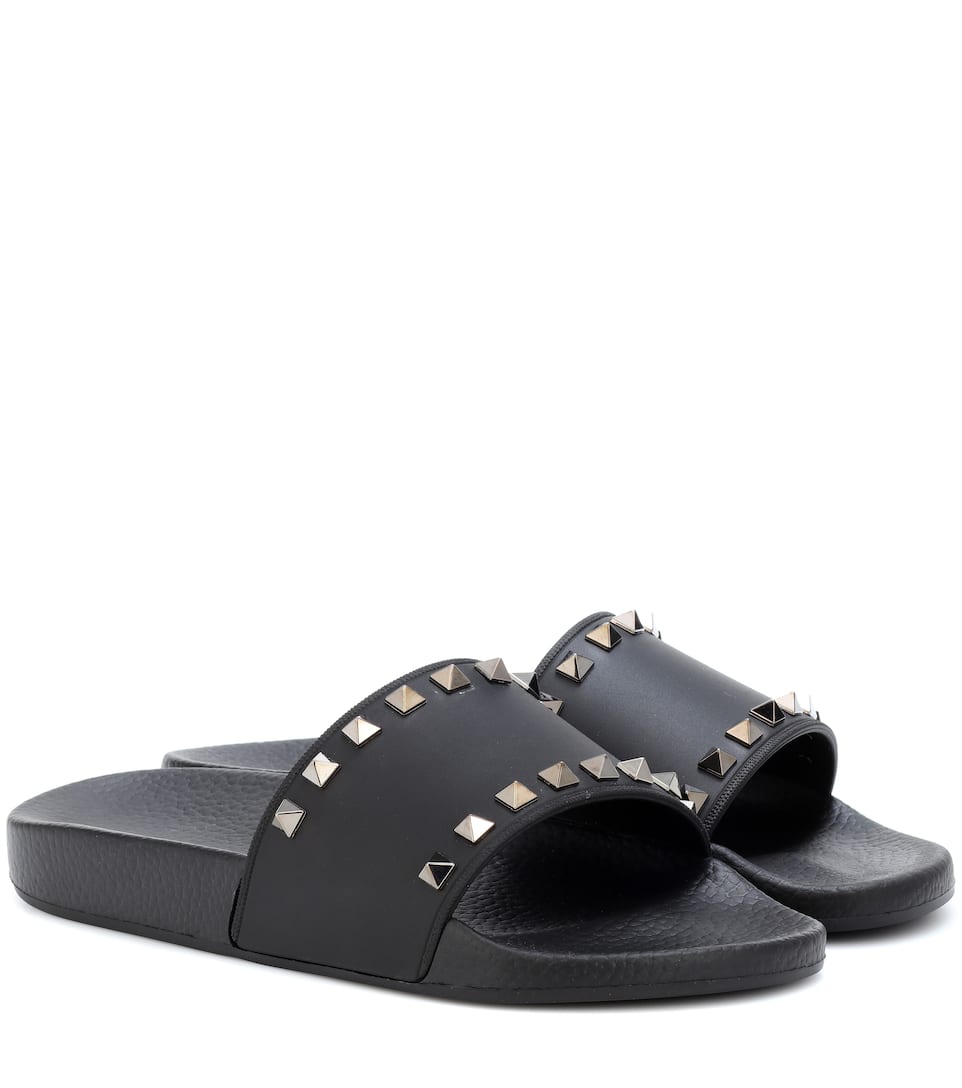 rockstud slide sandal valentino garavani