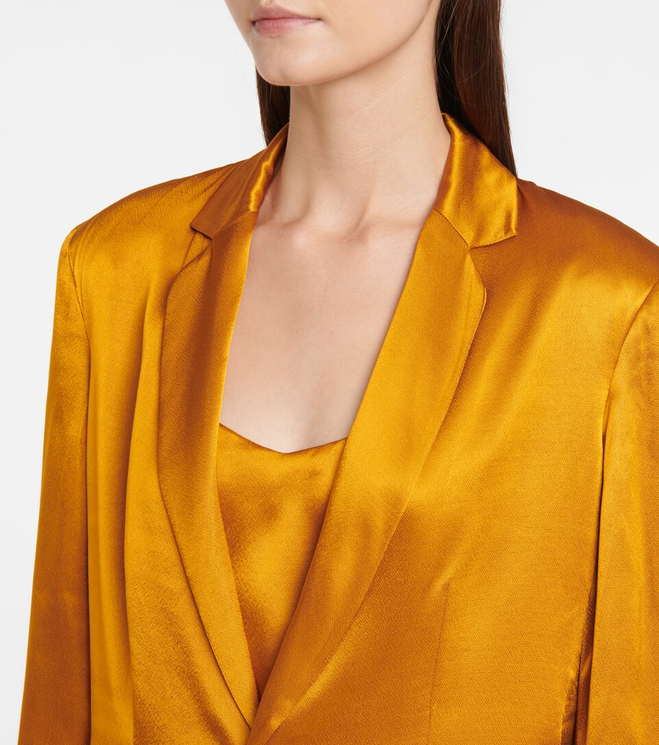yellow satin blazer