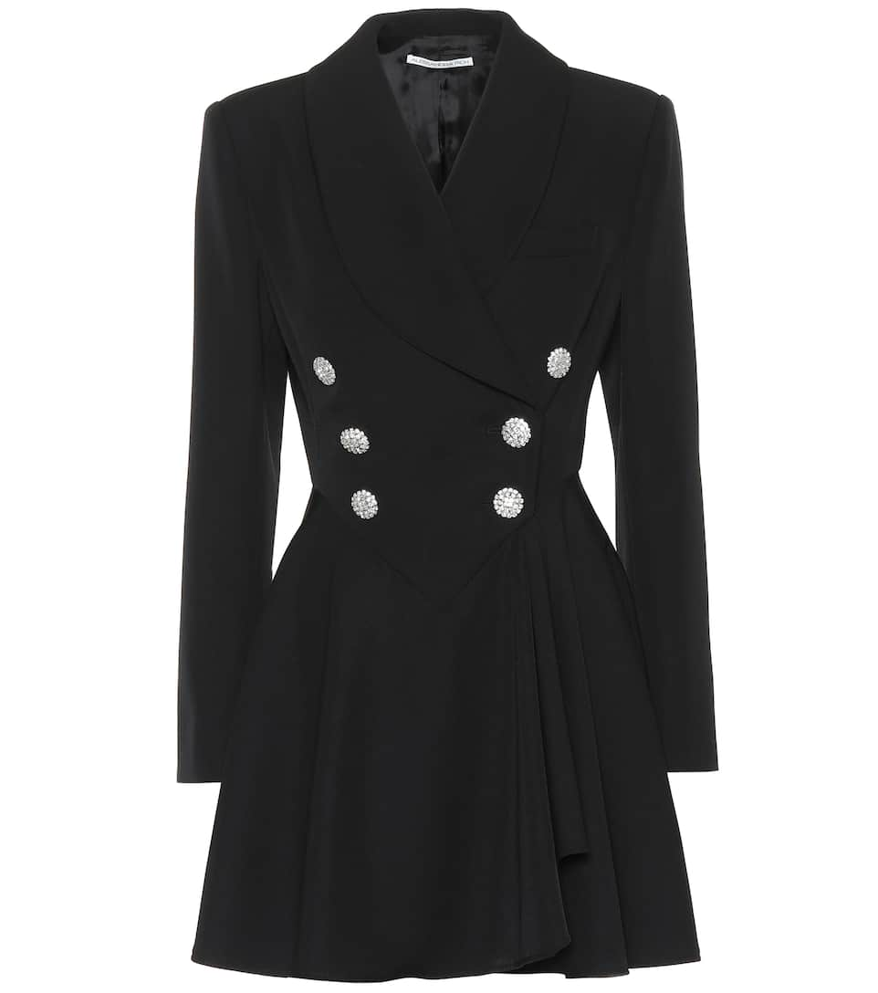 Virgin-wool twill blazer dress