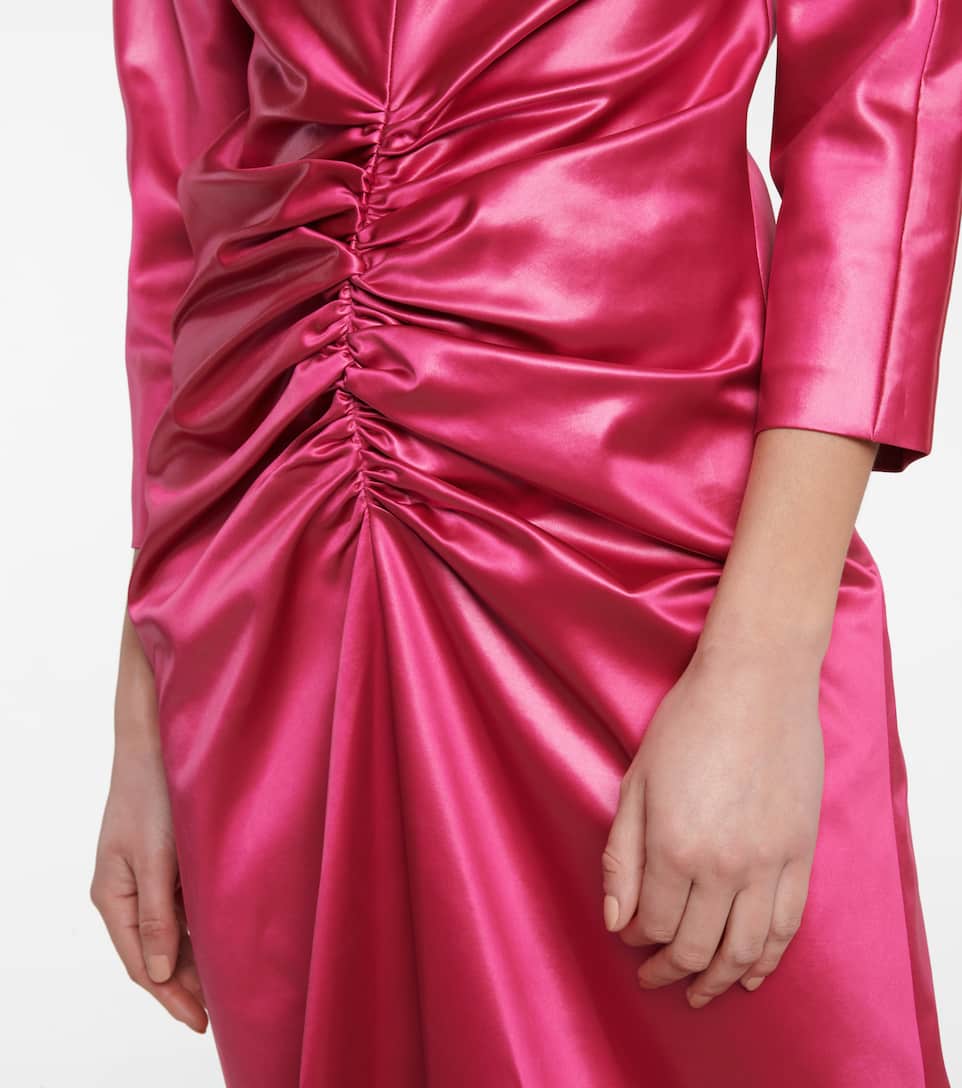 Ruched satin midi dress clearance