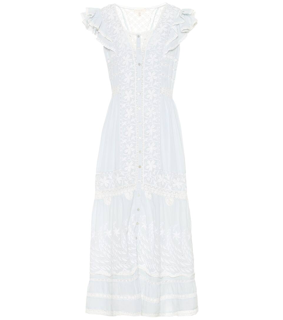 Midi Brodée En Robe Coton Loveshackfancy Valentina iTOPXZku