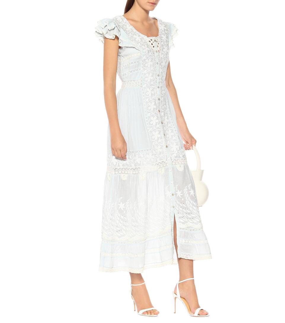 Midi Brodée En Robe Coton Loveshackfancy Valentina iTOPXZku