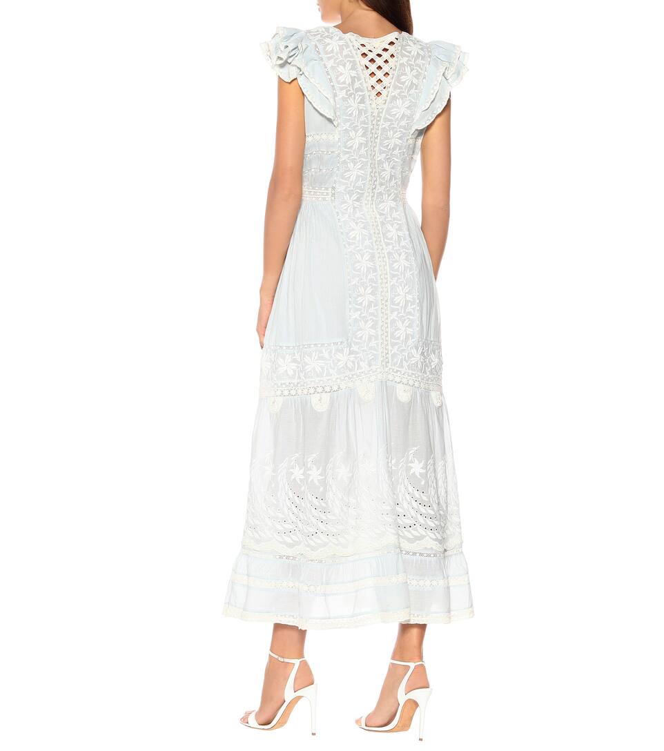Midi Brodée En Robe Coton Loveshackfancy Valentina iTOPXZku
