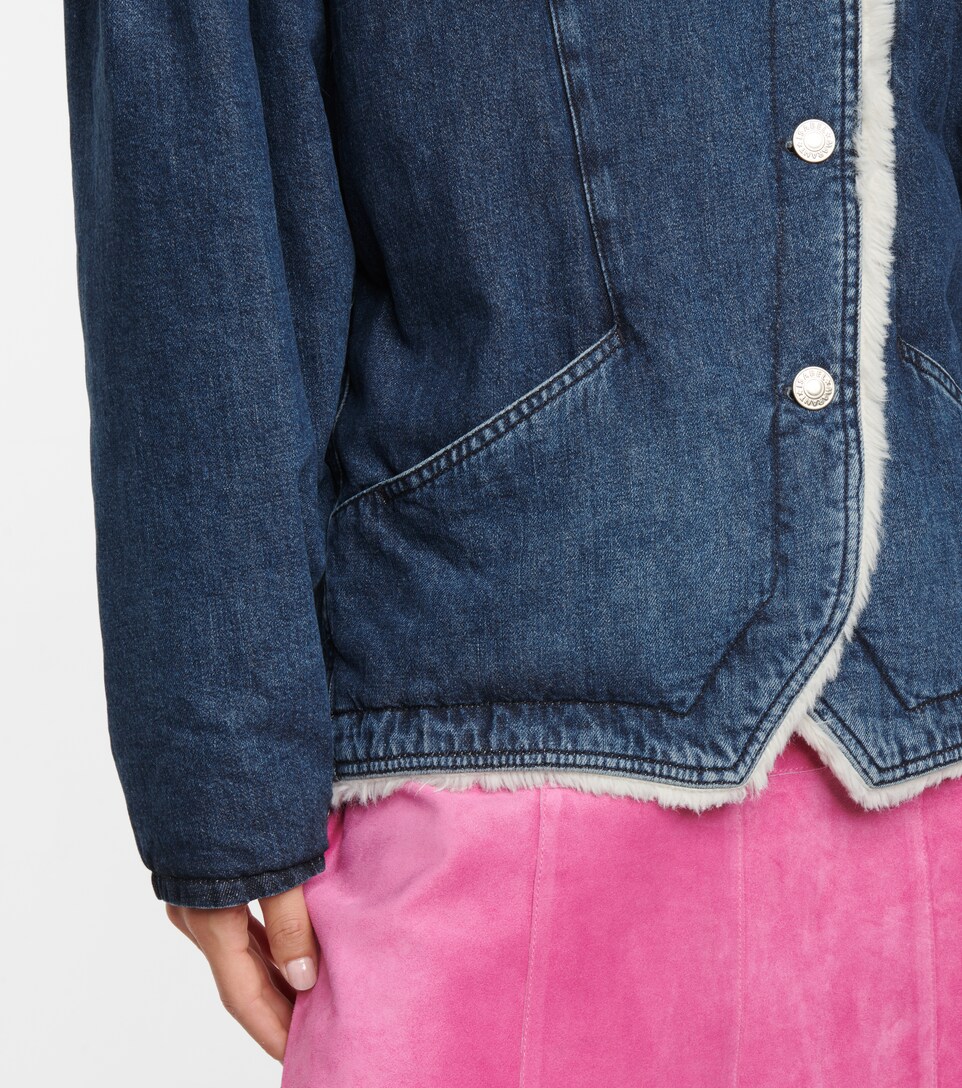 Isabel Marant - Dipauline denim and faux fur jacket | Mytheresa