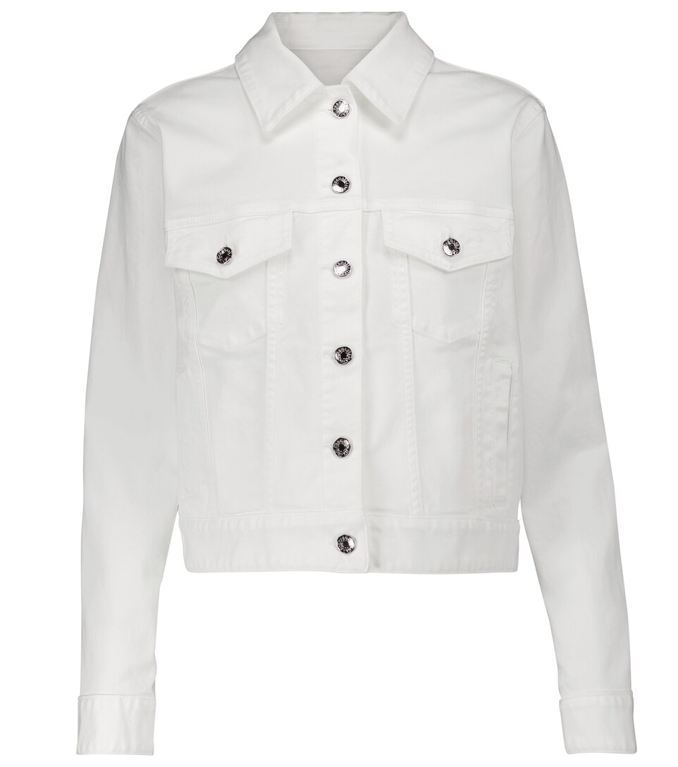 cropped stretch denim jacket