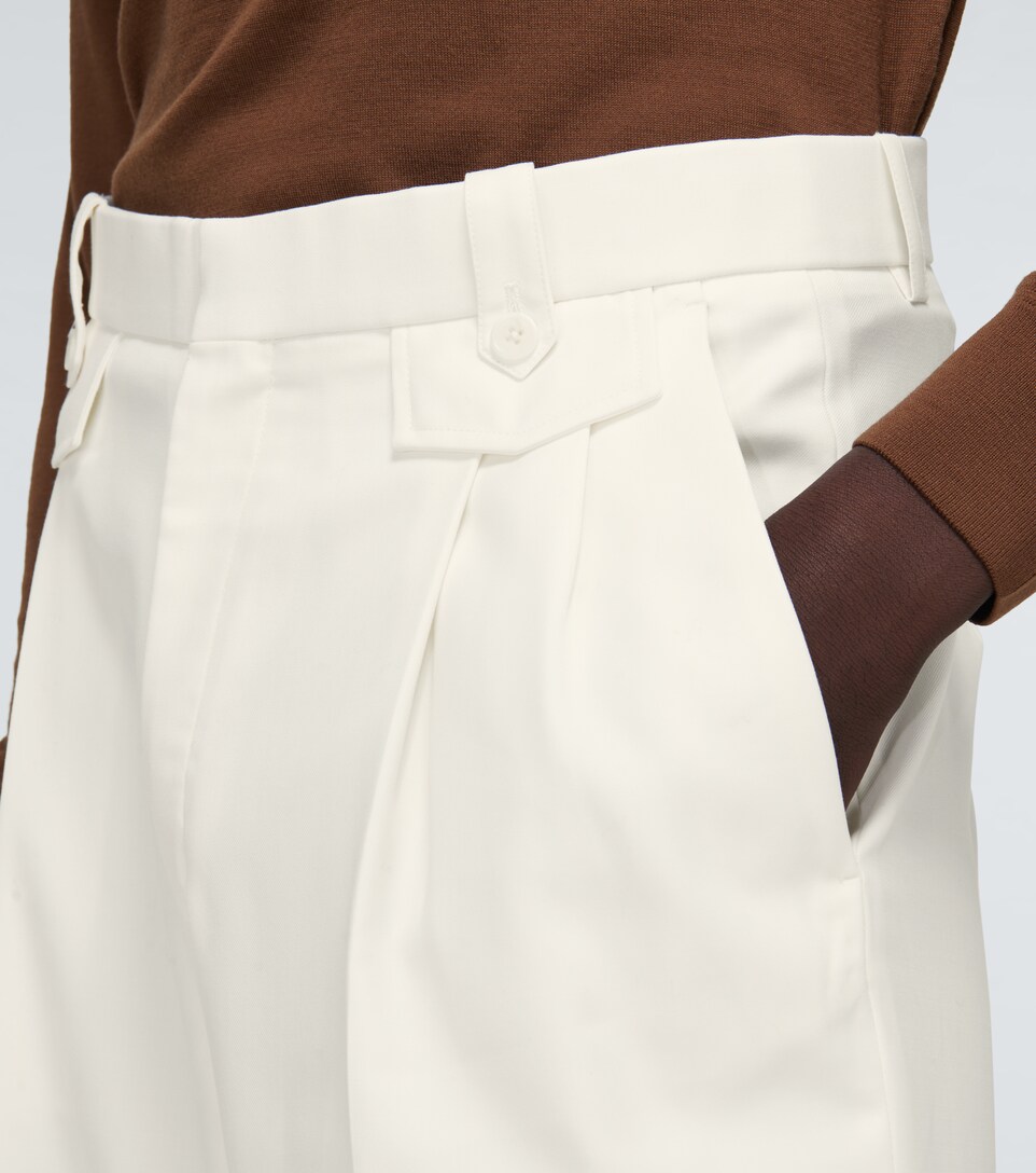 Ticket pocket pleated pants 