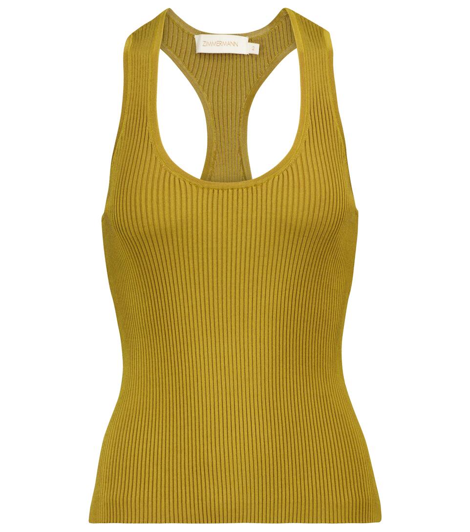 yellow knit tank top