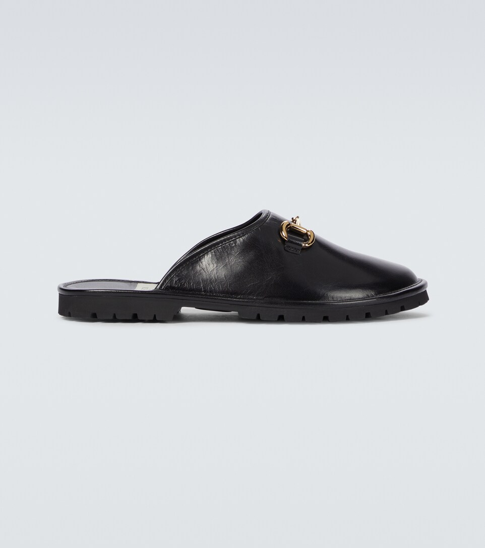 gucci leather horsebit slipper
