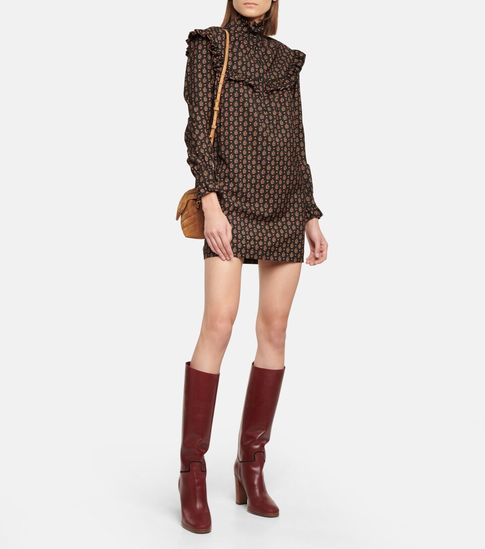 Saint Laurent - Vestido corto de lana estampado | Mytheresa