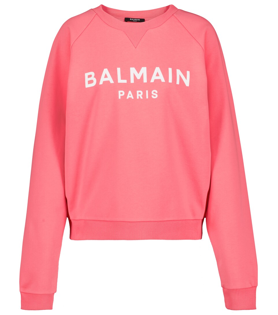 Balmain - Felpa in cotone con logo | Mytheresa