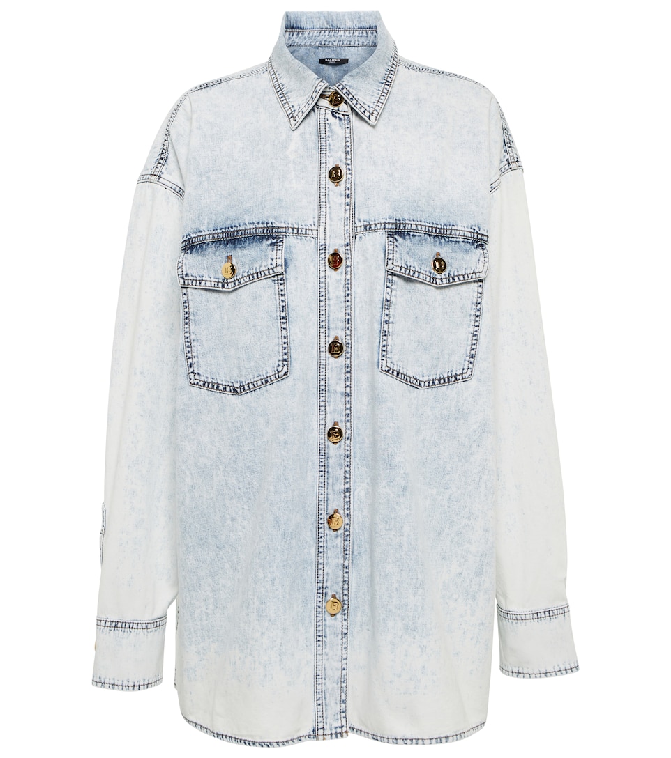 Balmain - Oversized denim shirt | Mytheresa
