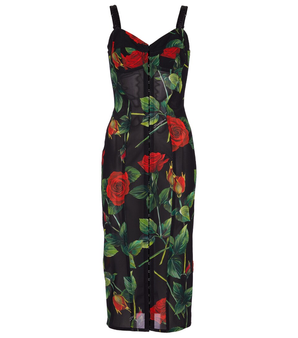 dolce gabbana floral midi dress