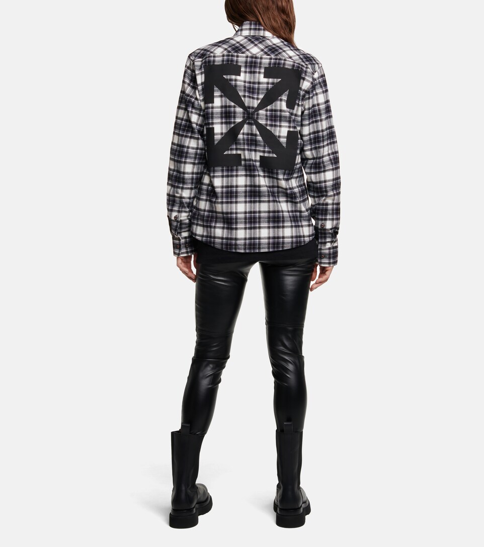 Checked Cotton Flannel Shirt - Off 