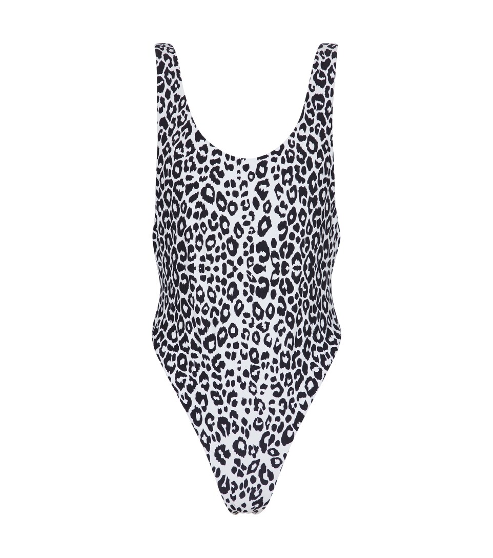 black and leopard print swimsuit