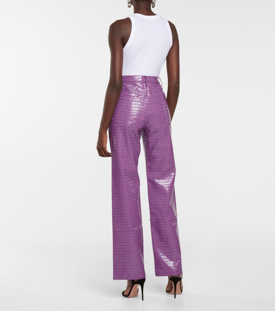 purple pleather pants