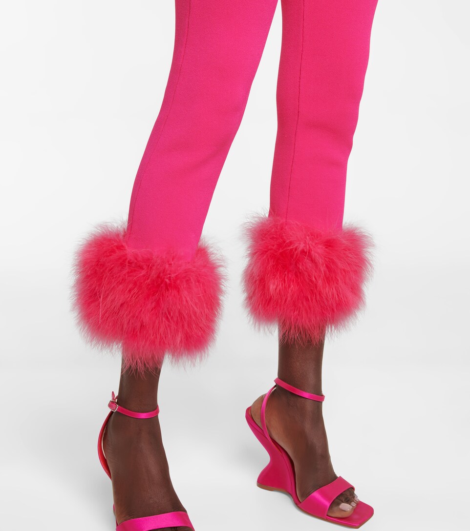 faux fur-trimmed leggings | Mytheresa
