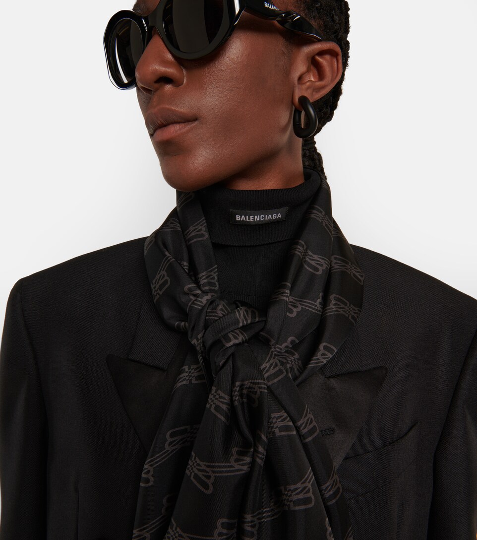 Balenciaga - BB Monogram silk scarf | Mytheresa