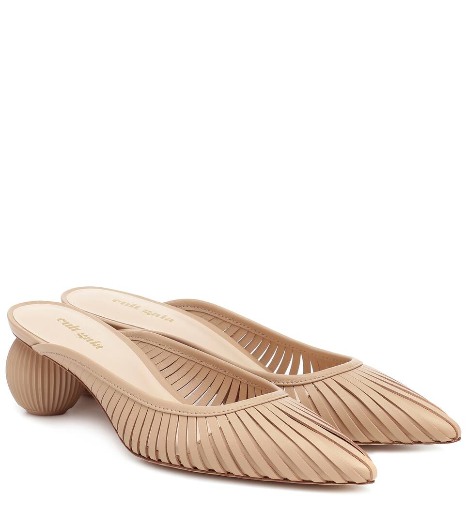 Cult Gaia 50mm Alia Leather Mules In Beige Modesens Crafted from pure leather, the alia leather bell bottom trousers are a sleek option day or night. 50mm alia leather mules in beige