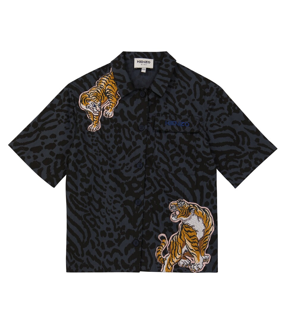 Kenzo Kids - Camicia in cotone con ricamo | Mytheresa